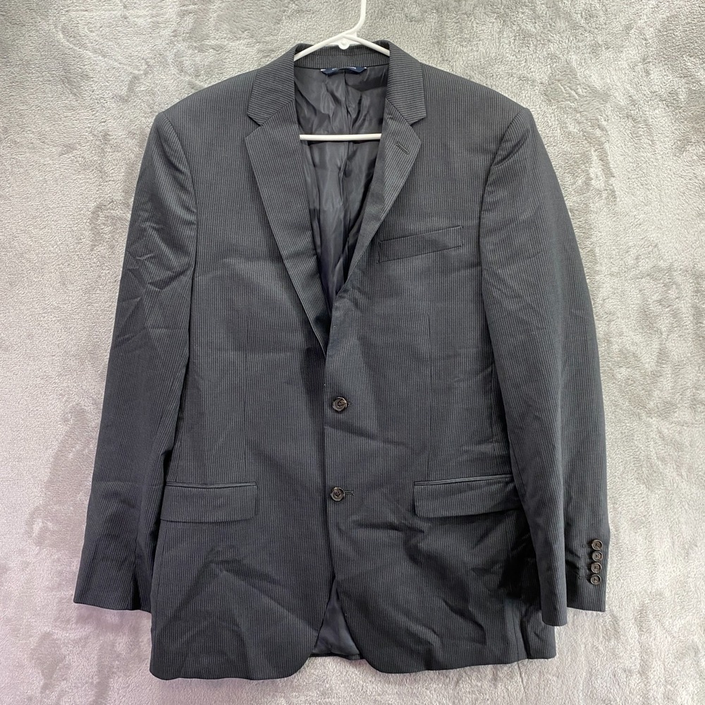 Ralph Ralph Lauren Mens 44R Pinstripe Wool Suit Jacket Blazer Blue Striped
